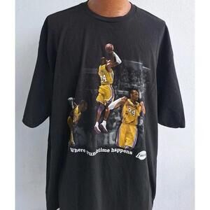 Los Angeles Lakers Kobe Where Crunch Time Happens 2Xl Black T Shirt Men